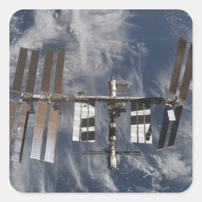 Internationell Space Station 25 Fyrkantigt Klistermärke (Framsida)