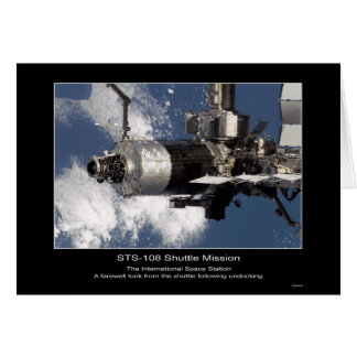 Internationell Space Station enligt STS-108 S Hälsningskort