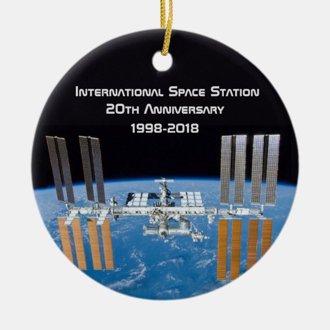 Internationell Space Station ISS 20-årsdagen Julgransprydnad Keramik (Framsidan)