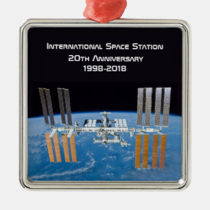 Internationell Space Station ISS 20-årsdagen Julgransprydnad Metall