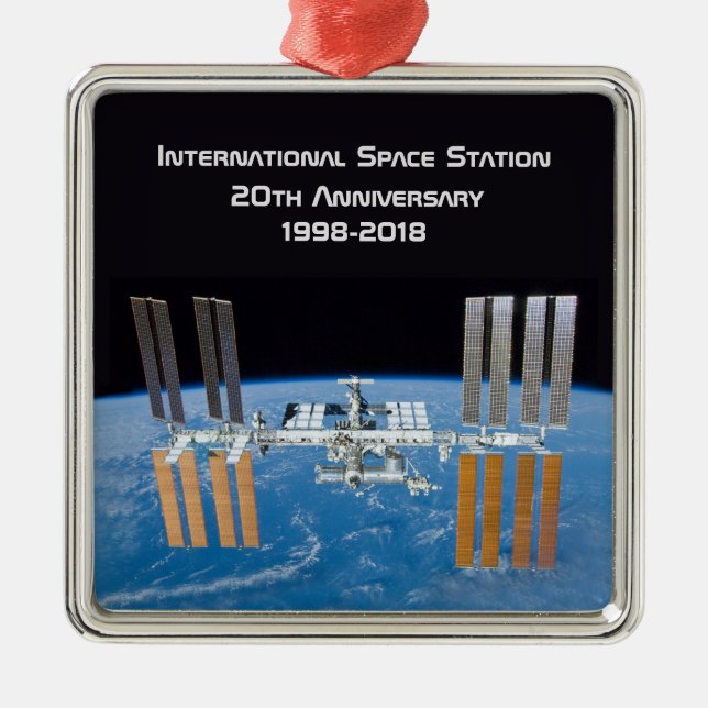 Internationell Space Station ISS 20-årsdagen Julgransprydnad Metall (Framsidan)
