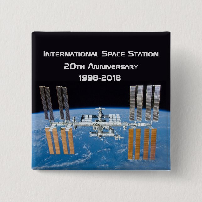 Internationell Space Station ISS 20-årsdagen Knapp (Framsida)