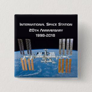 Internationell Space Station ISS 20-årsdagen Knapp