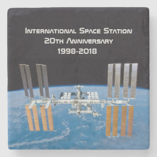 Internationell Space Station ISS 20-årsdagen Stenunderlägg