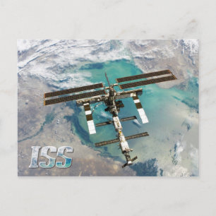Internationell Space Station (ISS) och Jord Vykort