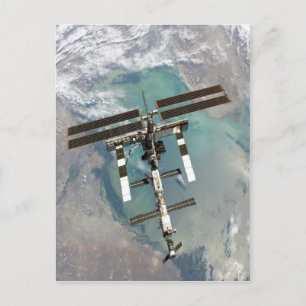 Internationell Space Station överst. Vykort