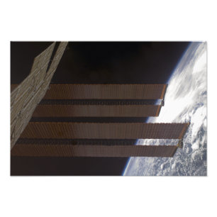 Internationell Space Station solmatarpanel Fototryck