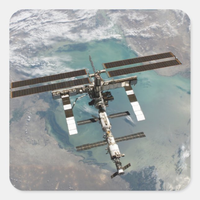 Internationell Station Fyrkantigt Klistermärke (Framsida)