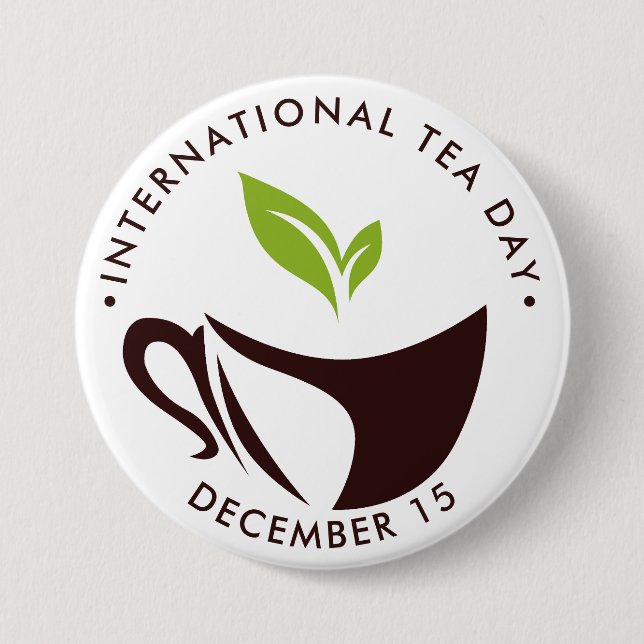 Internationell Tea Day, kopp, löv logotyp Knapp (Framsida)