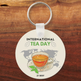 Internationell Tea Day Nyckelring