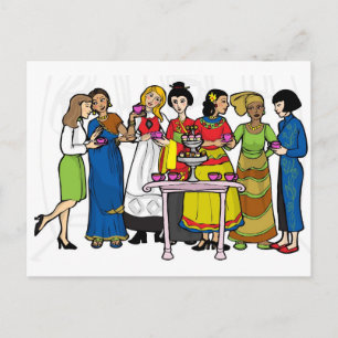 Internationell tea party vykort