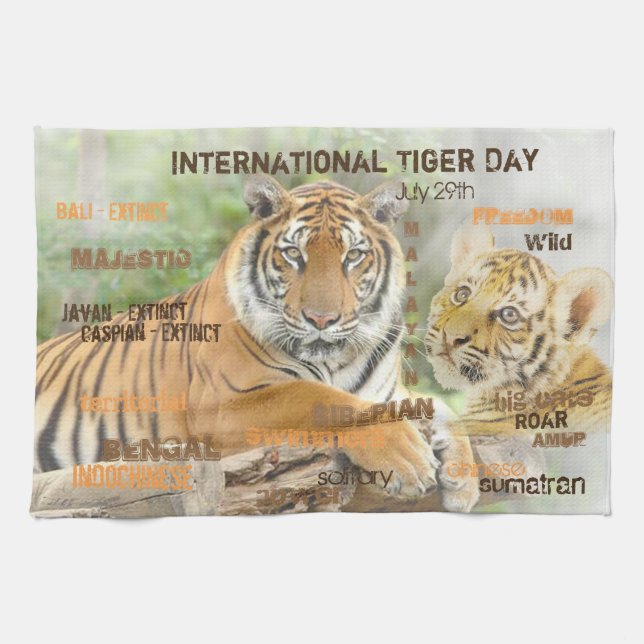 Internationell tigerdagen den 29 juli, Typografi A Kökshandduk (Horisontell)