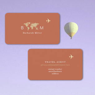 Internationell Travel Agent Earthy Terracotta Visitkort