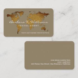 Internationell Travel Agent World Map Elegant Visitkort