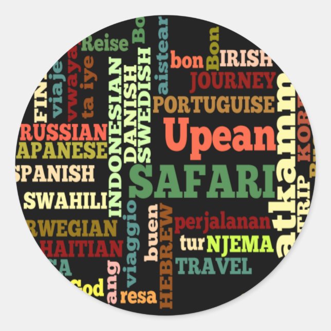 Internationell Travel Blessings Runt Klistermärke (Framsida)