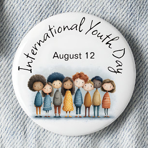 Internationell Ungdomsdag Pinback Knapp