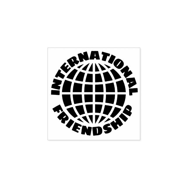 Internationell Vänskap med världsikon Stämpel (Tryck)