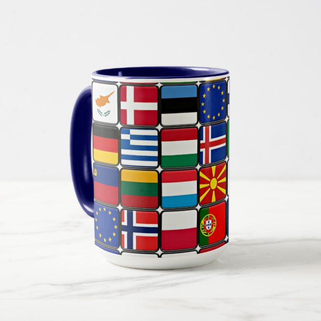 Internationell Världs flaggor Mugg (Framsida vänster)