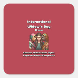 Internationell Widows dag. 23 juni Fyrkantigt Klistermärke