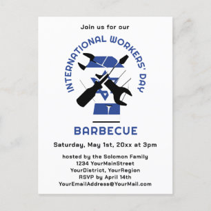 Internationell Workers ISRAEL LABOR DAY Barbecue Inbjudan Vykort