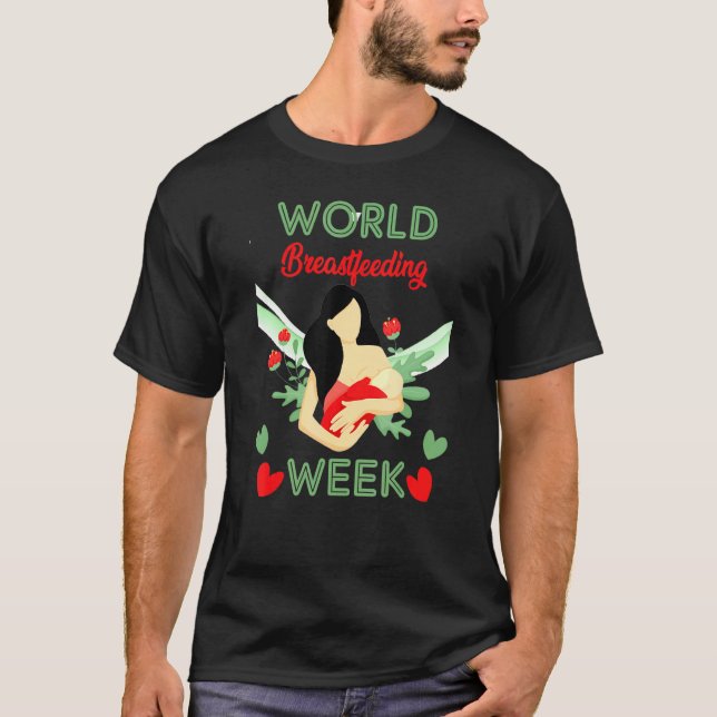 Internationell World Amning Week Amning Mjölk T Shirt (Framsida)