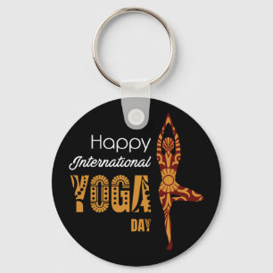 Internationell Yoga Day Nyckelring