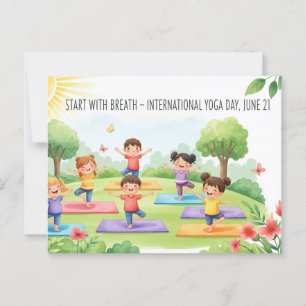 Internationell Yoga Day Vykort