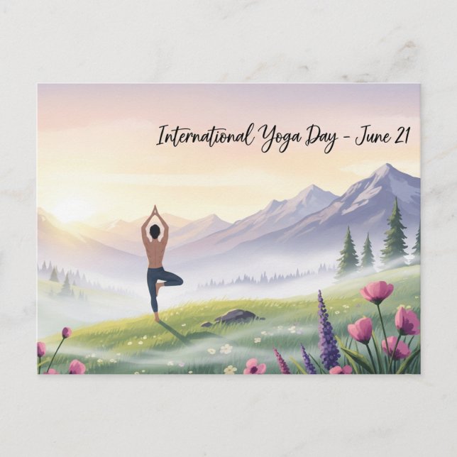 Internationell Yoga Day Vykort (Framsida)