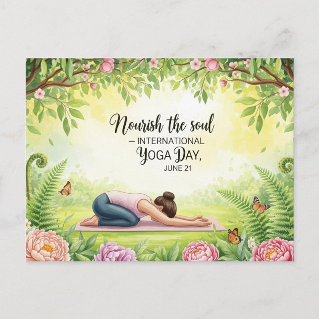 Internationell Yoga Day Vykort (Framsida)