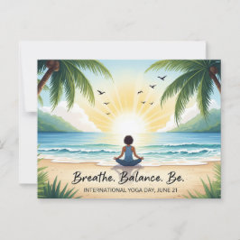 Internationell Yoga Day Vykort