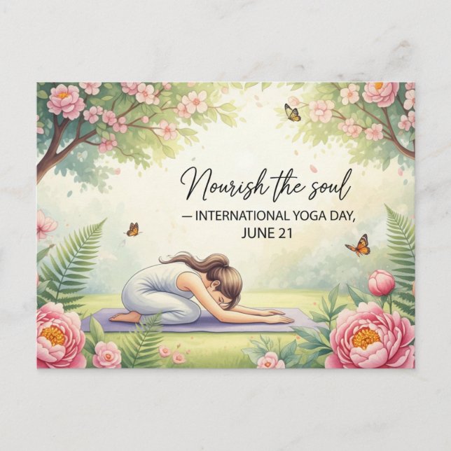 Internationell Yoga Day Vykort (Framsida)