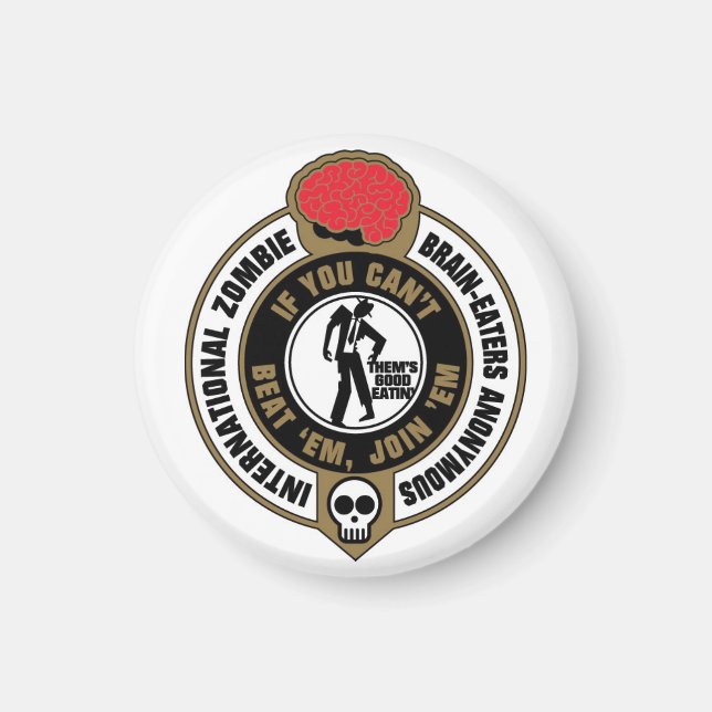 Internationell Zombie Brain-Eaters Anonymous Magnet (Framsidan)