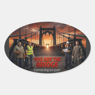 Internationella Arbetardagen - Du är bron Ovalt Klistermärke