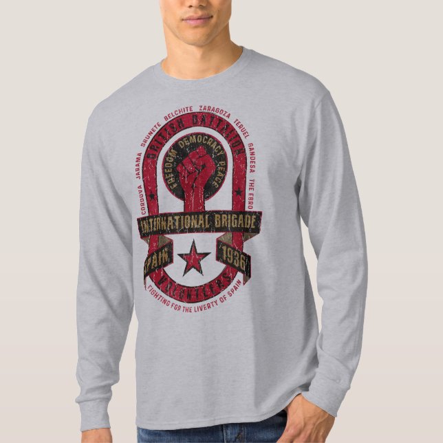 Internationella brigadens brittiska bataljon t shirt (Framsida)