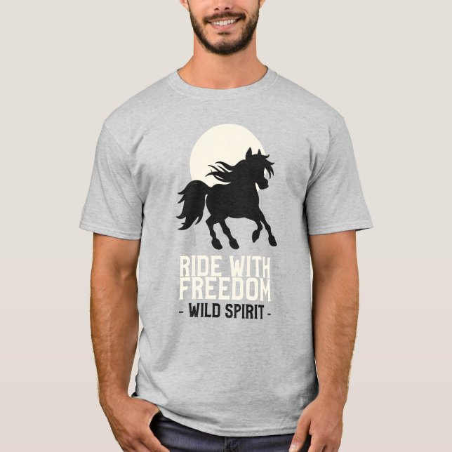 Internationella djurdagen - Ride med Freedom Horse T Shirt (Framsida)