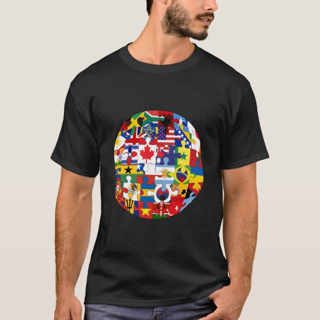 Internationella flaggor Länder flaggor Flaggor frå T Shirt (Framsida)