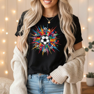 Internationella fotbollsflaggor exploderar t shirt