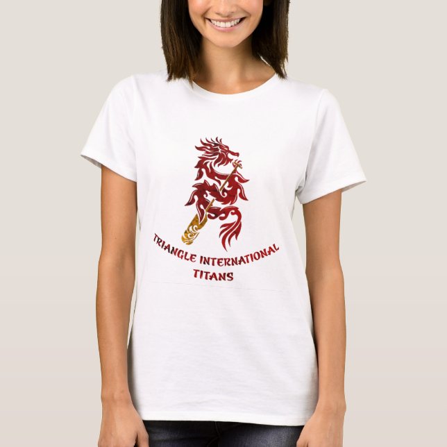 Internationella jättar för triangel (röd text) t-shirt (Framsida)