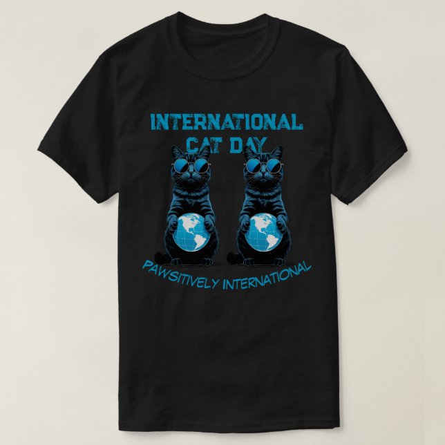 Internationella Kattdagen - Positivt Internationel T Shirt (Design framsida)
