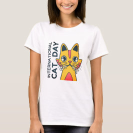 Internationella Kattdagen Söt Kattälskare T-Shirt