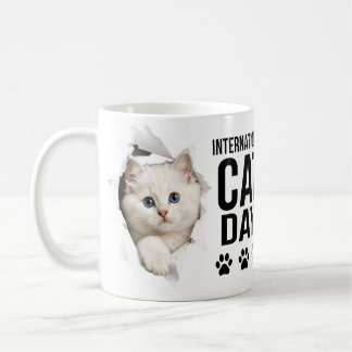 internationella kattens dag firande kaffemugg