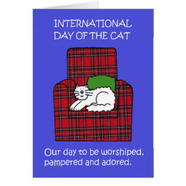 Internationella kattens dag i augusti hälsningskort