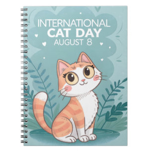 Internationella kattens dag Söt och fantasifull ka Anteckningsbok