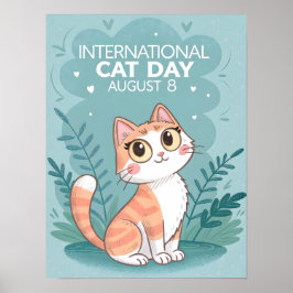 Internationella kattens dag Söt och fantasifull ka Poster