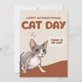 Internationella kattens dag Sphynx-firande konst Julkort