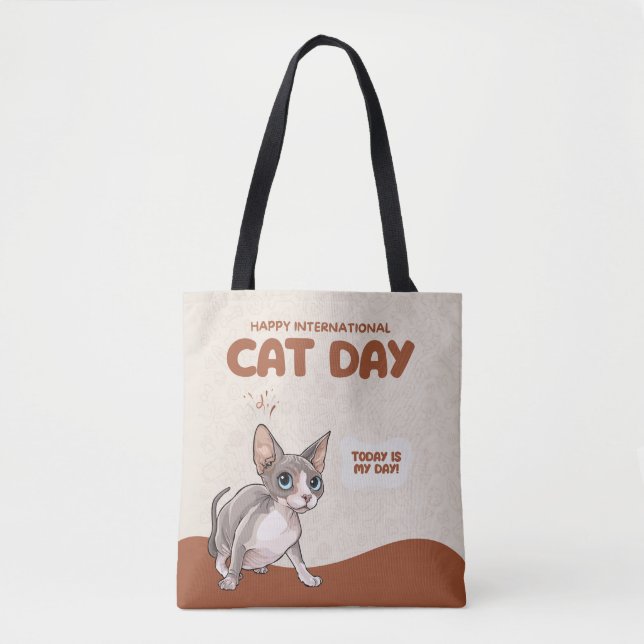 Internationella kattens dag Sphynx-firande konst Tygkasse (Framsida)