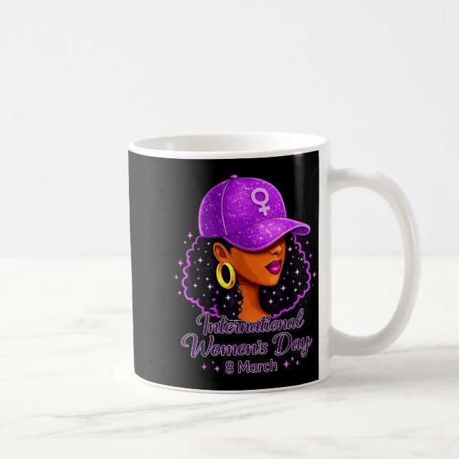 Internationella kvinnodagen 2026 8 mars svarta kvi kaffemugg (Höger)