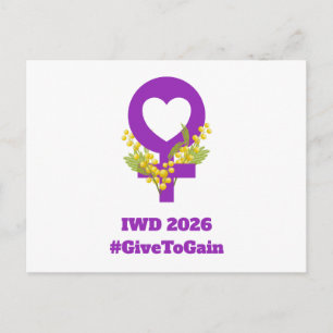 Internationella kvinnodagen 2026 IWD Ge för att få Vykort