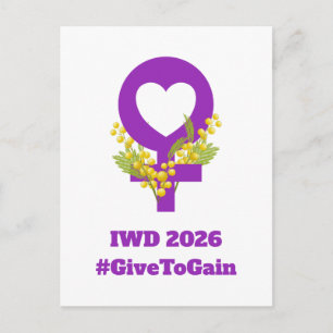 Internationella kvinnodagen 2026 IWD Ge för att få Vykort