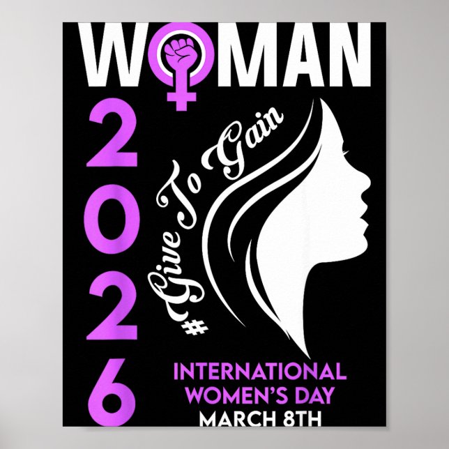 Internationella kvinnodagen 2026 mars 8 stärkande poster (Framsidan)